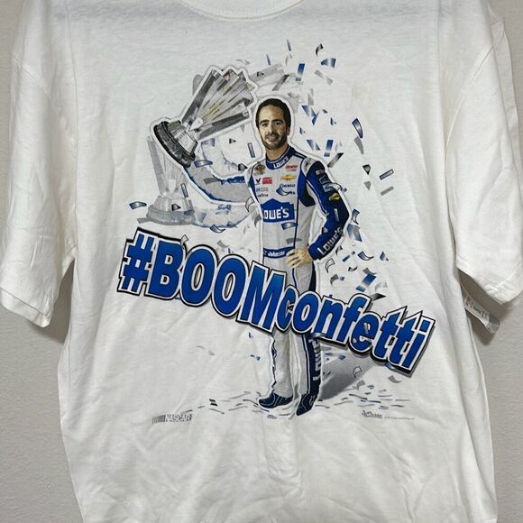 NWT Chase Authentics Jimmie Johnson NASCAR Boom Confetti Cotton T-Shirt Size L - Picture 2 of 7